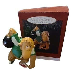Hallmark Keepsake‎ Ornament Vintage 1994 "It's a Strike" Bowling Monkey With Box